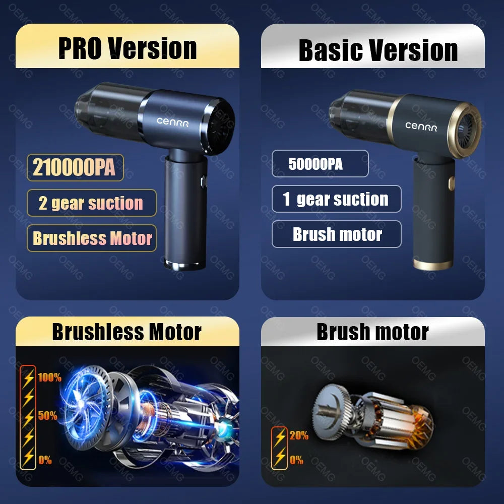 Car Vacuum Cleaner High Suction 210000PA Wireless Vacuum Cleaner Cordless Vacuum Cleaner High Pressure Cleaning Machine